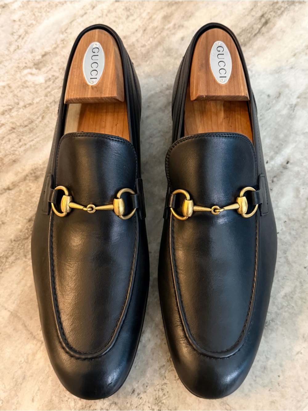 GUCCI JORDAAN Horsebit Leather Loafer  Black 10 / 10.5 US $1100 1953 Moccasin